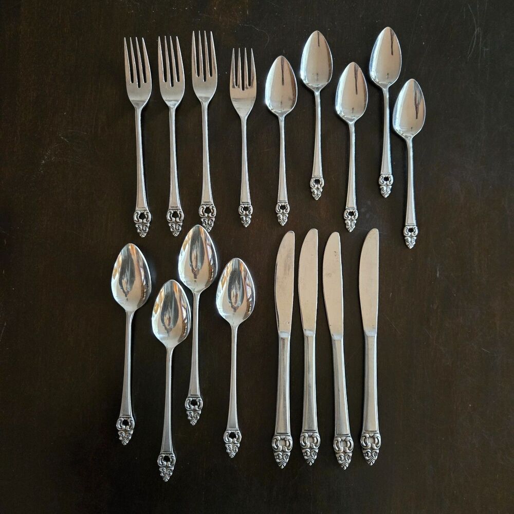 Vtg MCM Flatware Erica Stainless Japan 17 piece lot Forks‎ Spoons Knives Nordic